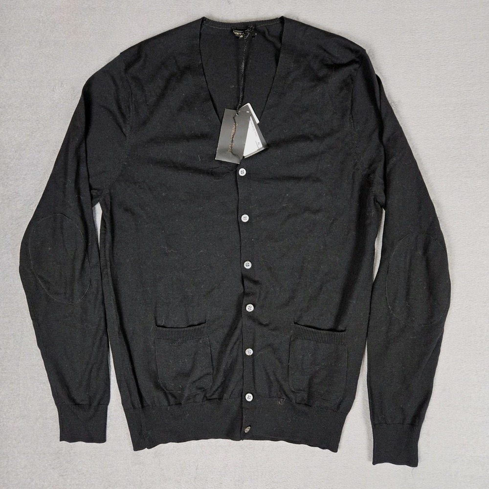 Patrizia Pepe Cardigan Sweater Womens XL‎ Black 100% Virgin Wool NWT